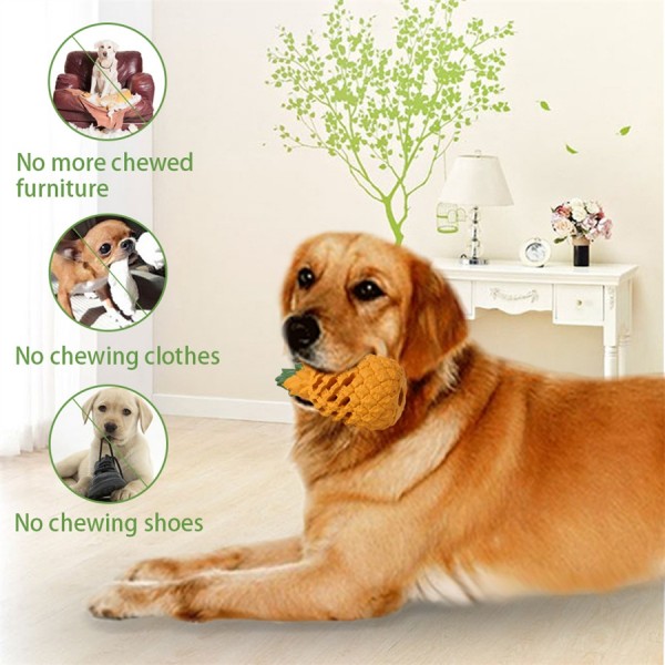 M.C.works Pineapple Dog Chew Toys for Aggressive Chewer, Tough Dog Dental Chews Toy, Indestructible Dog Toys for Large Dogs, Food Grade Non-Toxic Puppy Toys 