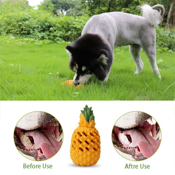 M.C.works Pineapple Dog Chew Toys for Aggressive Chewer, Tough Dog Dental Chews Toy, Indestructible Dog Toys for Large Dogs, Food Grade Non-Toxic Puppy Toys 