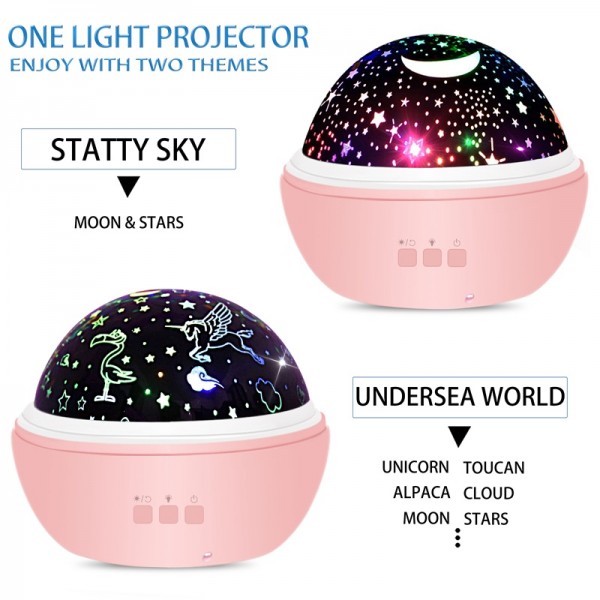 Unicorn Gifts for Girls Star Night Light Projector Toys for Kids Toddlers, GILR Gifts for 1 2 3 4 Years Old, Baby Nursery Night Lamp 8 Colors Rotating Lights, Pink. 